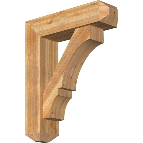 Ekena Millwork Balboa Craftsman Rough Sawn Bracket w/ Offset Brace, Western Red Cedar, 8"W x 30"D x 36"H BKT0806X30X36BOA04RWR - main